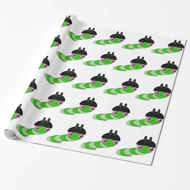 Papel De Regalo Cuta oruga (Desenrollado)