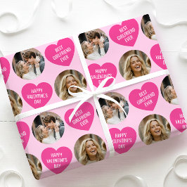 Papel De Regalo Cute 2 Photo Valentine's Day Heart Girlfriend Pink