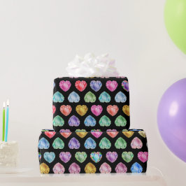 Papel De Regalo Cute acuarela Corazón Gemstone Colorful Girly