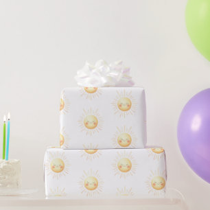 Papel De Regalo Cute acuarela Sonriente Niños Amarillos Sunshine