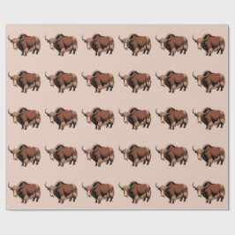 Papel De Regalo Cute & adorable brown Yak