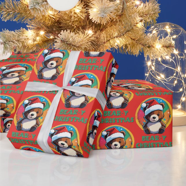 Papel De Regalo Cute Adorable Kawaii Chibi Oso Navidad (Vacaciones)
