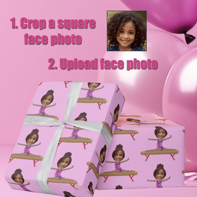 Papel De Regalo Cute African American Gymnastics Custom Photo (Subido por el creador)