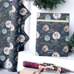 Papel De Regalo Cute alegre nombre de ilustracion navideño 2 fotos