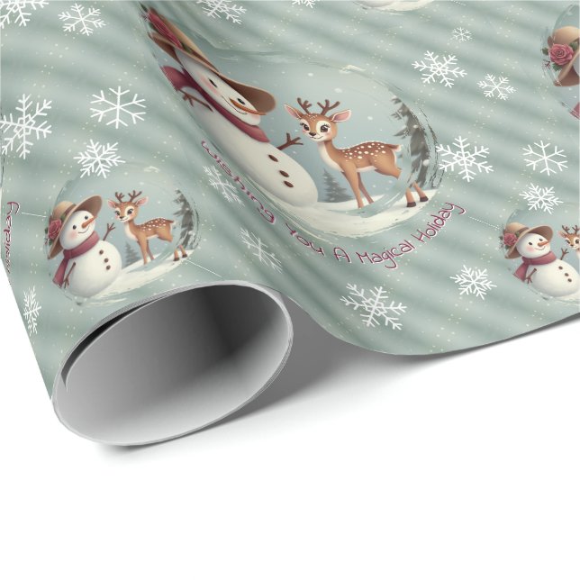 Papel De Regalo Cute And Whimsy Holiday (Esquina del rollo)