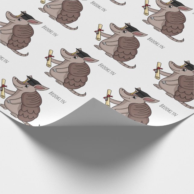 Papel De Regalo Cute armadillo with graduation cap cartoon (Esquina)