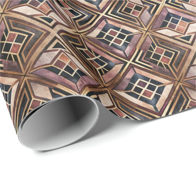 Papel De Regalo Cute Art Deco tiled pattern Wrapping Paper  (Esquina del rollo)