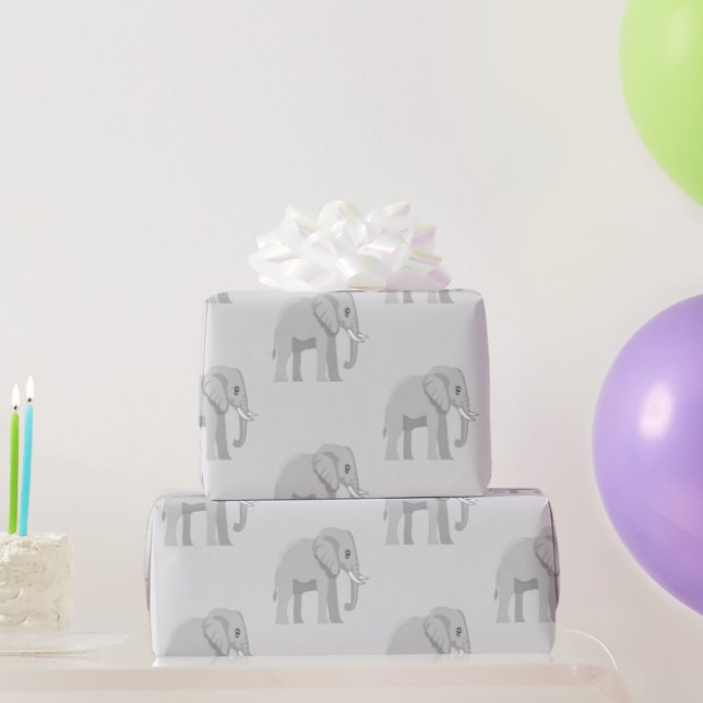 Papel De Regalo Cute Baby Elephant by the Lake Whimsical Birthday (Regalos de fiesta)