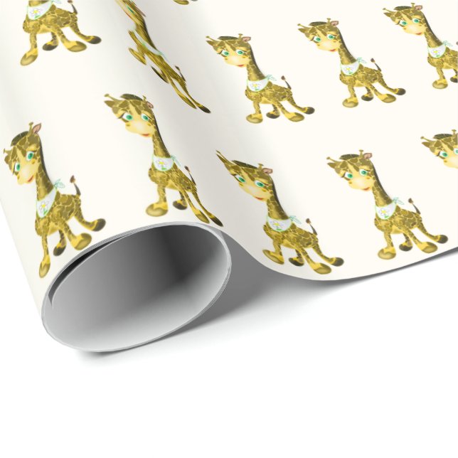Papel De Regalo Cute Baby Giraffe - Dulce - Elegir color (Esquina del rollo)