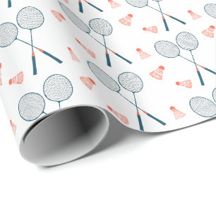 Papel De Regalo Cute Badminton Birdie Racquet Shuttlecock Retro