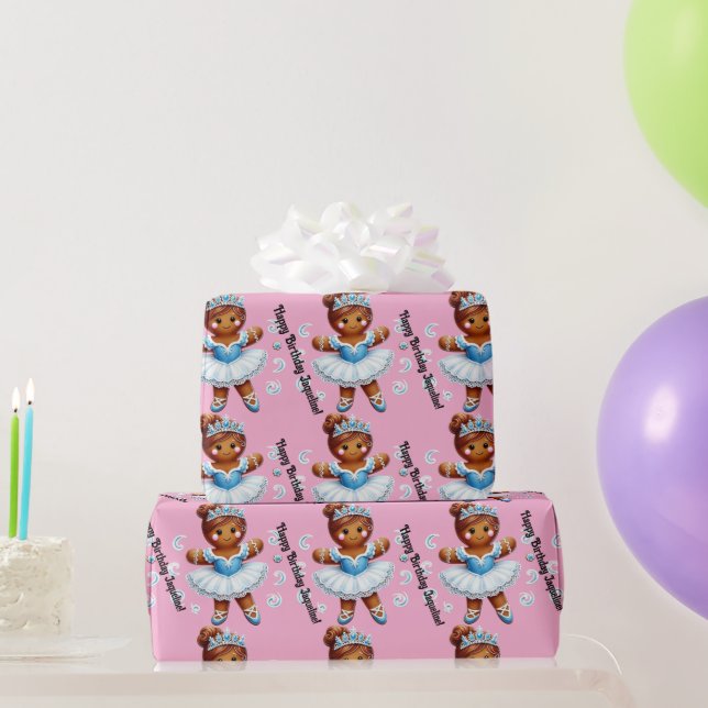 Papel De Regalo cute ballerina gingerbread girl  (Regalos de fiesta)