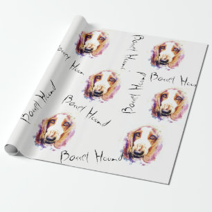 Papel De Regalo Cute Basset Hound Dog Head Face Sketch Regalo