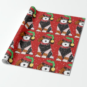 Papel De Regalo Cute Bernedoodle Mountain Dog Red