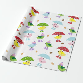 Papel De Regalo Cute Bird Baby Shower Gender Neutral
