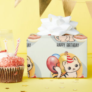 Papel De Regalo Cute Birthday Kitty Wrapee Paper