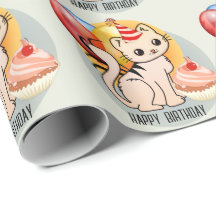 Cute Birthday Kitty Wrapee Paper
