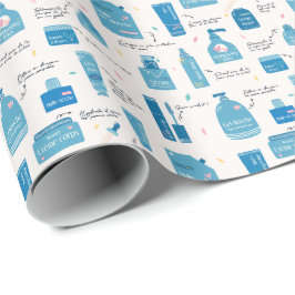 Papel De Regalo Cute Blue Skincare Cosmetic Pattern