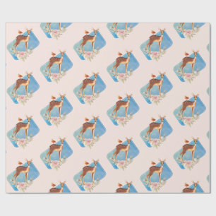 Papel De Regalo Cute Brown Watercolor Deer Rustic Elegance