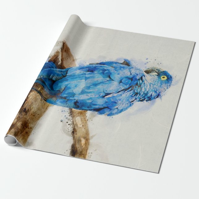 Papel De Regalo Cute Budgie Bird | Regalo Para El Lover De Loro  (Desenrollado)