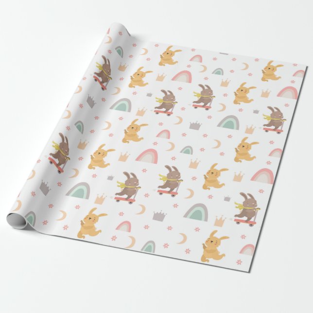 Papel De Regalo Cute Bunnies (Desenrollado)
