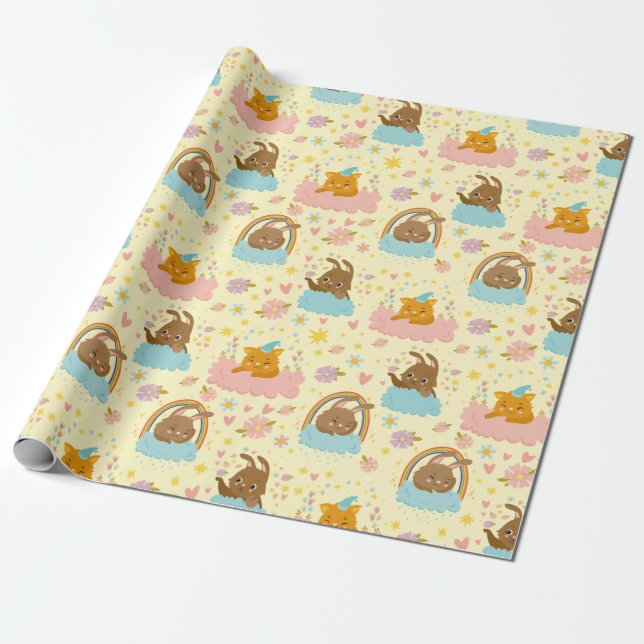 Papel De Regalo Cute Bunnies (Desenrollado)