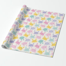 Cute Cangrejos pequeños crema de menta lila amaril
