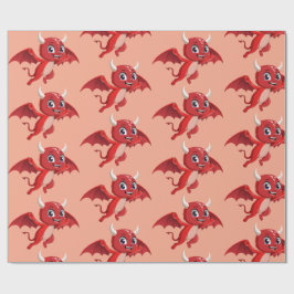 Papel De Regalo Cute cartoon flying devil