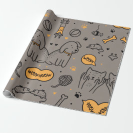 PAPEL DE REGALO CUTE CAT&DOG