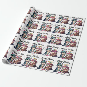 Papel De Regalo Cute Cat Happy Birday