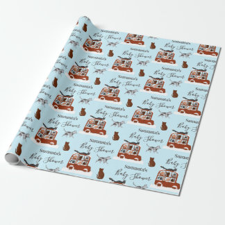 Papel De Regalo Cute Cats in car Winter Birthday Baby Gift