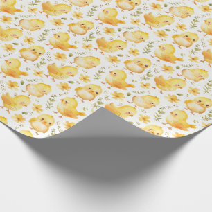 Papel De Regalo Cute chicles y flores amarillas