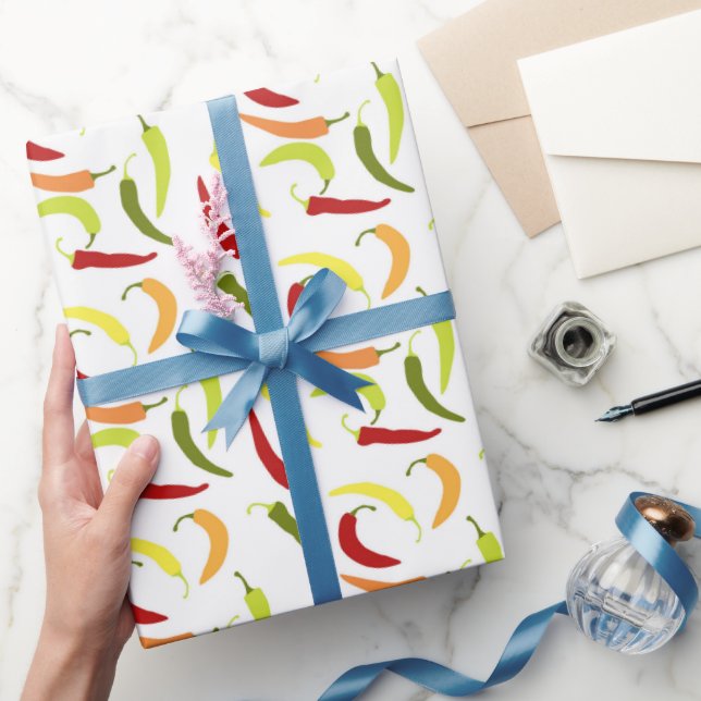 Papel De Regalo Cute Chili pimientos estampado mexicano (Regalar)
