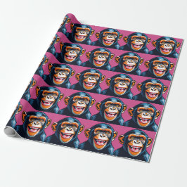 Papel De Regalo Cute Chimpanzee Laughs