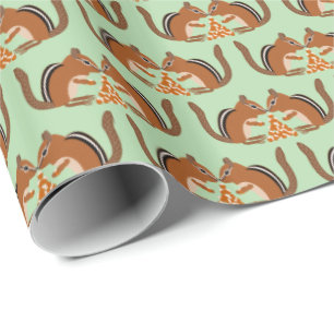 Papel De Regalo Cute Chipmunks Fall Wedding Patterned