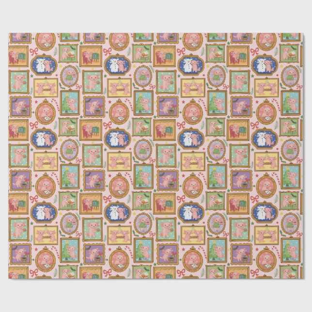 Papel De Regalo Cute Christmas coquette axolotl wrapping paper  (Superficie plana)