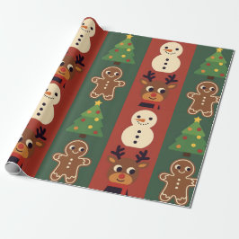 Papel De Regalo Cute Christmas Icons Gift Wrapping Paper