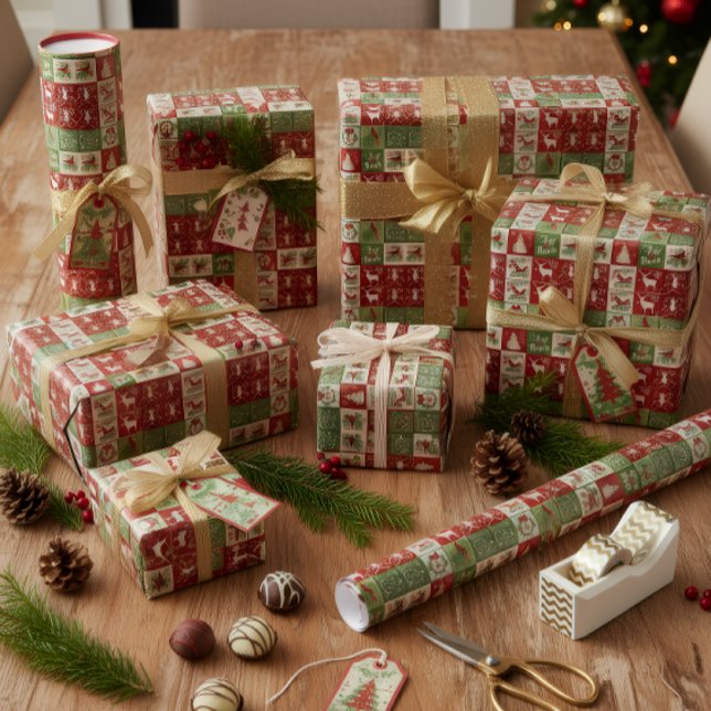 Papel De Regalo Cute Christmas Patchwork Wrapping Paper (Subido por el creador)