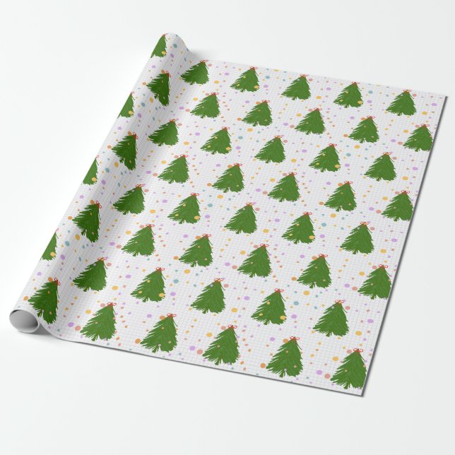 Papel De Regalo Cute Christmas Tree Pattern (Desenrollado)
