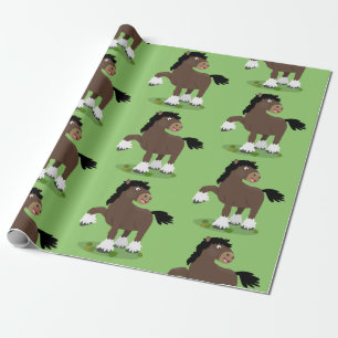 Papel De Regalo Cute Clydesdale personalizado de caballo ilustraci