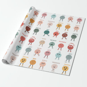 Papel De Regalo Cute Colorful Feelings Emotions Faces Chart