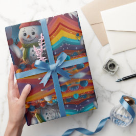 Papel De Regalo Cute Colorful Festive Navidades de vacaciones envu