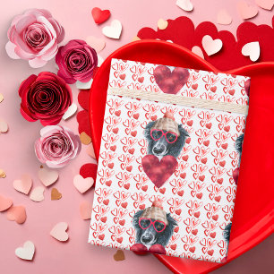Papel De Regalo Cute Corazones Rojos Border Collie Amante de Perro