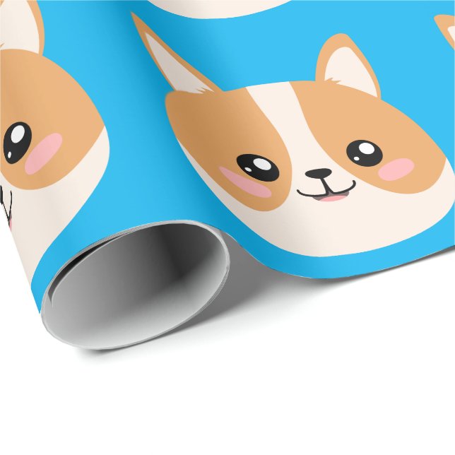 Papel De Regalo Cute Corgi (Esquina del rollo)