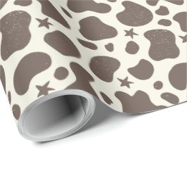 Papel De Regalo Cute Cow Skine Cowboy Estilo crema marrón