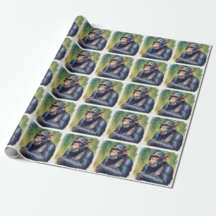 Papel De Regalo Cute Crazy Funny Chimpanzee