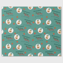 Papel De Regalo Cute Cub Fresas Beary Berry Primer cumpleaños