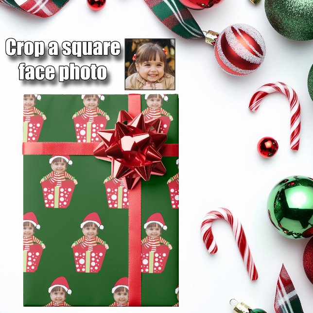 Papel De Regalo Cute Custom Child Face Photo Christmas Gift (Subido por el creador)