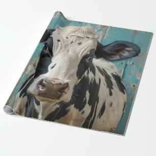 Papel De Regalo Cute Dairy Cow Farmhouse Pintura