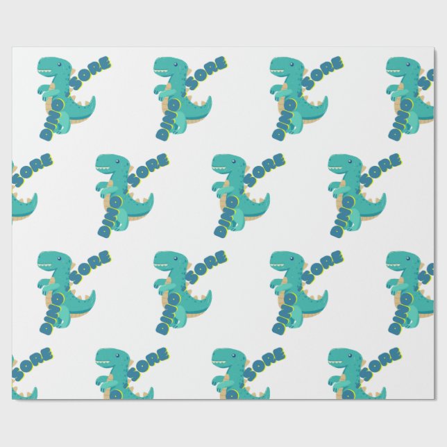 Papel De Regalo Cute dino (Superficie plana)