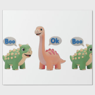 Papel De Regalo Cute Dino surprise Wrapping Paper